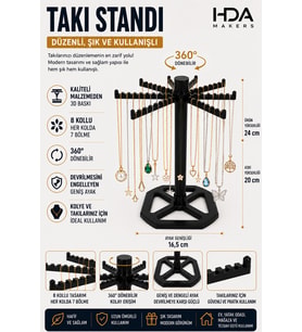 Döner Takı Standı, 3D Baskı, Dayanıklı ve Şık Tasarım