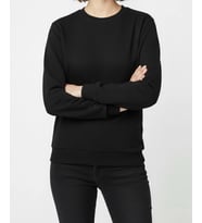 Unisex Şardonlu Kışlık Sweatshirt - Sıcacık Tutan Basic Bisiklet Yaka Kazak (Siyah)