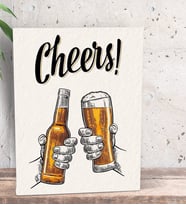 BK Gift Cheers Tasarımlı Dekoratif Mini Kanvas Tablo 15x20cm-1