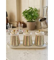 Juvia 3lü Porselen Baharat Takımı - 7 Parça, 150 ML, Küçük Boy Sarı