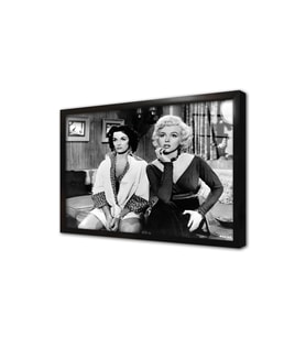Siyah Beyaz Marilyn Monroe Çerçeveli Cam Tablo