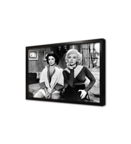 Siyah Beyaz Marilyn Monroe Çerçeveli Cam Tablo