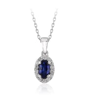 0,60 Karat Pırlanta Safir Kolye (Beyaz)