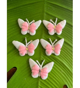 6X4 CM 5 ADET KABARTMA KELEBEK ARMA DİKİŞ AKSESUARI
