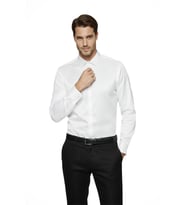 DeepSEA Beyaz Slim Fit Erkek Gömlek Kolay Ütülenen Nefes Alan Kumaş, Dört Mevsim Şıklık 2608515