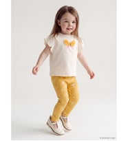 LCW baby Ekru Nakışlı Kız Bebek Bluz Ve Tayt
