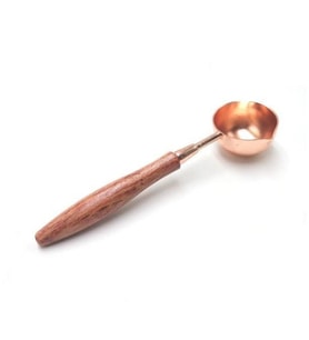 Gül Ağacı Ahşap Saplı Mum Mühürü Eritme Kaşığı Rose Gold