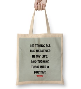 Positive Quotes Gift -Motivational Success - Entrepreneurs İnspiration Bez Çanta Uzun Saplı