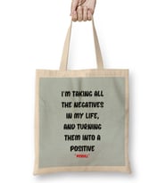 Positive Quotes Gift -Motivational Success - Entrepreneurs İnspiration Bez Çanta Uzun Saplı