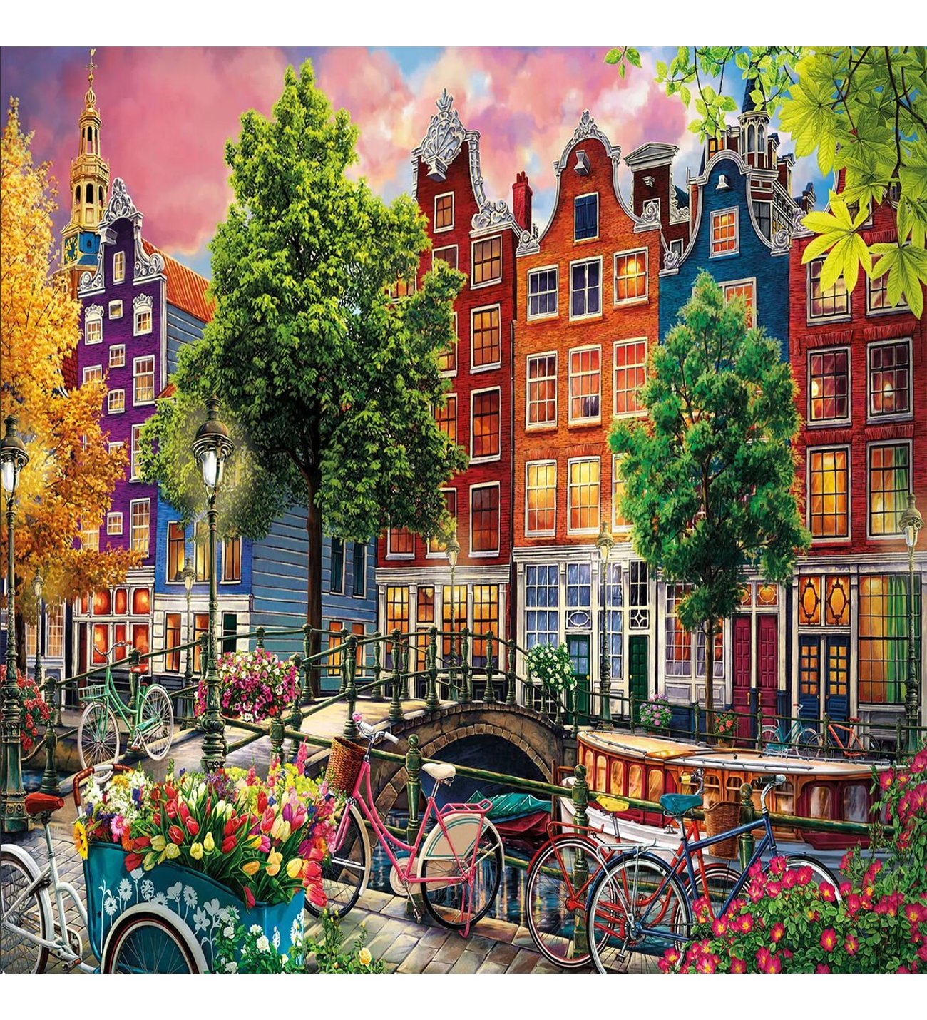 20793 1000 Parça Puzzle Beautiful Sunset in Amsterdam – Premium