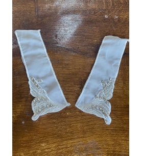 21X8 CM  ZİRKON TAŞ İŞLEME TÜL YAKA APLİKE DİKİŞ GÖMLEK AKSESUARI