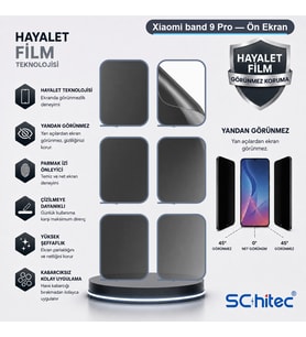 SChitec Xiaomi band 9 Pro Uyumlu Ön Yüzey Hayalet Privacy Hidrojel Ekran Koruyucu