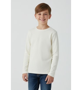 Breeze Erkek Çocuk Uzun Kollu Tişört Basic 9-14 Yaş, Krem