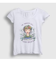 Presmono Kadın Beyaz Basils Hope Anime Omori T-Shirt 495989tt