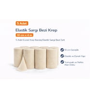 Elastik Sargı Bezi Krep 10 Cm X 4 M 5 Adet Esnek Krep Bandaj Elastik Sargı Bezi Seti