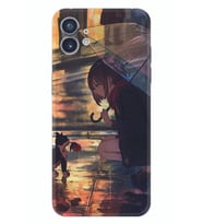Nothing Phone 2 Kılıf Silikon Desen Özel Seri Kız ve Kedi 1762