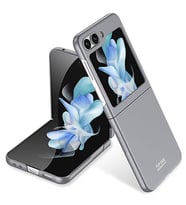 Coverzone Galaxy Z Flip 5 ile uyumlu K?l?f Mat G�r�n�ml� 180� A�?l?p Kapanabilir Kamera �?k?nt?l? Koruma Z-K?pta (Gri)