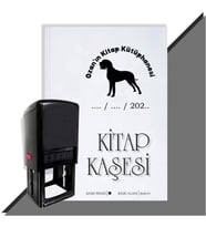 Kişiye Özel Köpek Silüet 20 Tarihli Otomatik Kitap Kaşesi (Siyah)