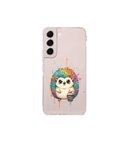Samsung Galaxy S22 ile Uyumlu Splash Kirpi Tasarımlı Şeffaf Silikon Kılıf