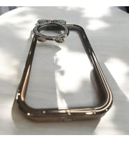 IPHONE 15 Pro Max Gold renk Mickey Mouse miki lüx taşlı silikon telefon kılıfı