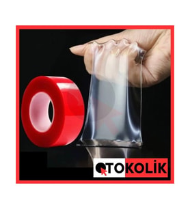 Yeni Çift Taraflı Silikon Montaj Bandı 10 mm x 5 m Onkar