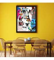 Ezgoola / Kolaj Poster Tasarımı / Kadın Kolaj Tasarım / Duvar Dekoru Hediye / Hediye / Ev Hediyesi / İşyeri Hediyesi (Beyaz)