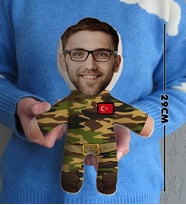 BK Gift Kişiye Özel Fotoğraflı Asker Tasarımlı Bebek Yastık, Arkadaşa Hediye-1