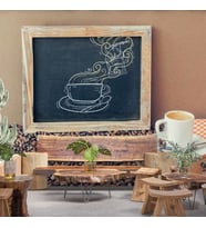 Kahve Bardağı Ve Çekirdeği Temalı Cafe Duvar Kağıdı Baskı