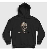 Presmono Unisex Siyah Skull Disturbed Kapüşonlu Sweatshirt 293670tt