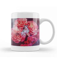 Kpop Korean Love Finger Snap Pink Floral Kupa Bardak Porselen