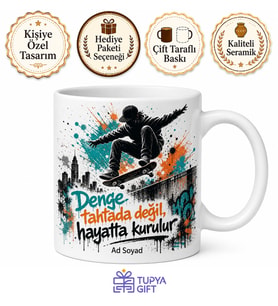 Kaykaycıya Sokak Stili Rampadan Zıplayanlara Denge Kupa Bardak Hediye