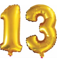 Pazariz  13 Yaş Sayı Folyo Balon Altın 90 cm
