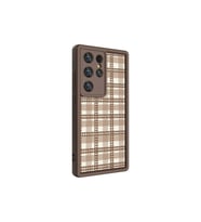 Samsung Galaxy S23 Ultra Uyumlu Kılıf Kamera Korumalı Baskılı Arka Yüzey Zore Klas Kapak (Açık Kahve)