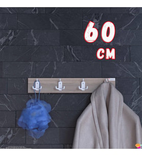 Modilayn ARI Serisi 12 Kancalı Banyo Askısı - (56,4x9,6 cm) 4'lü Set Ekstra Düzen ve Yer Tasarrufu