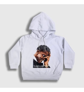 Presmono Unisex Çocuk Beyaz Smoke Astroworld Travis Scott Kapüşonlu Sweatshirt 43229tt