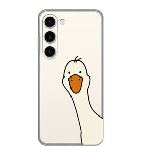 Samsung Galaxy S23 Uyumlu Sevimli Ördek Desenli Şeffaf Telefon Kılıfı
