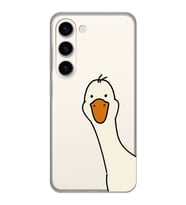 Samsung Galaxy S23 Uyumlu Sevimli Ördek Desenli Şeffaf Telefon Kılıfı