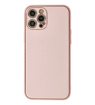 Durukar® iPhone 12 Pro Kılıf Coco Karbon Silikon - Pembe