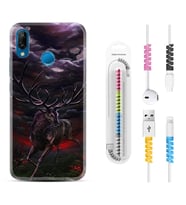 Huawei P20 Lite Mate 10 20 Lite Pro P40 Lite KılıfKablo Koruma Spiral Silikon Dark Deer 1786