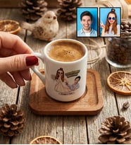 Kişiye Özel Karikatürlü Gelin Damat Evleniyoruz Mutluyuz Türk Kahvesi Fincanı Sevgililer Günü Hediyesi