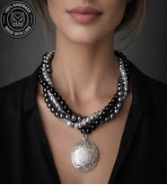 Hematit Oniks Kristal Üçlü Kolye