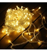 Yılbaşı Aydınlatması 100 LED Perde Hortum Sıcak Beyaz Işık - 10 Metre Dekoratif Şeffaf Kablolu Süs pop
