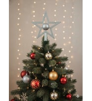 Yılbaşı Ağaç Tepelik 20cm Gümüş Ortası Toplu Yıldız