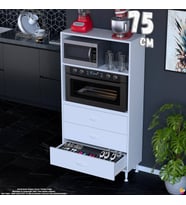 Eliusta Velar 75 cm 3 Çekmeceli Mikrodalga Fırın Mutfak Erzak Dolabı Çok Amaçlı Banyo Dolabı 75x150x32 cm