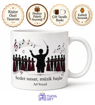 Koro Sanatçısı Şefin İşaretini Bekleyen Soprano Alto Tenor Baskılı Kupa Hediye
