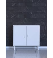 Eliusta Sabir 75 cm 2 Raflı Beyaz Banyo Mutfak Dolabı 3 Bölmeli Çok Amaçlı Dolap 75x75x32,5 cm Düzenleyici