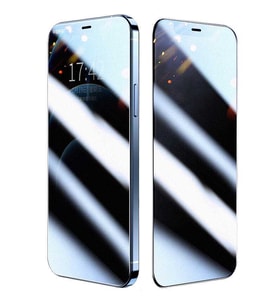 Apple Apple iPhone 12 Pro Max Ekran Koruyucu Privacy Hayalet Cam Fit Hard Protector (Siyah)