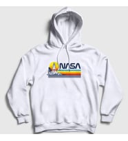 Presmono Unisex Beyaz Sun Nasa Space Uzay Kapüşonlu Sweatshirt 369707tt