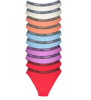 Mulvxbrf Brf02 10 Adet Beli Yazılı Pamuklu Kalın Lastik Kadın Slip Külot (Mulvix)