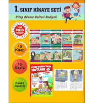 1.Sınıflar İçin Okumayı Sevdiren 10 lu Hikaye Seti 8 (Kitap Okuma Defteri Hediyeli)